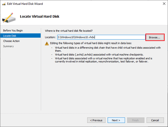 Locate VHD