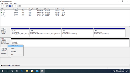 Initialize disk