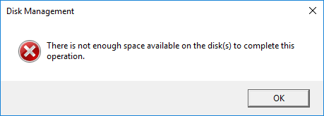 Shrink error