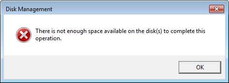 Shrink error