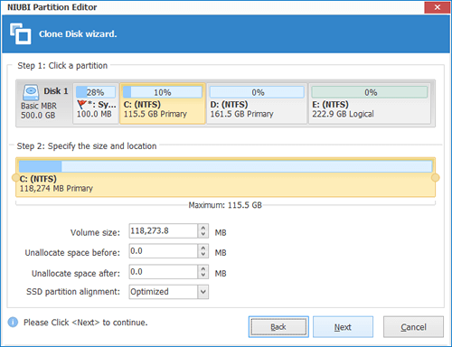 Disk cloned