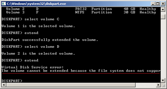 Extend error
