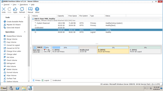 Move partition d